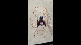 Pet portrait maestro spills down a remarkable oil painting of a dog