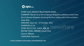 Martyr Izz al-Din al-Qassam Brigades publishes scenes from the al-Qassam Brigades storming the Erez military site in the northern Gaza Strip