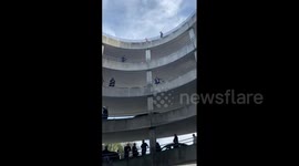 UK: Stuck Vehicle Blocks Parking Garage At Heathrow Airport