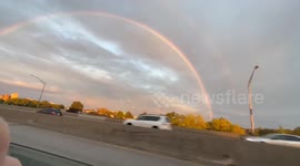 US: Double Rainbow Appears Over Queens, NYC After Remnants Of Storm Philippe Brings More Rain
