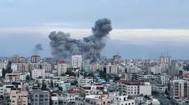 Smoke rises from Gaza after Israeli bombardment