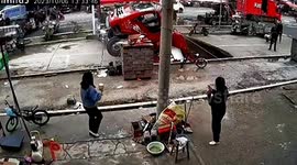 Truck falls into massive sinkhole that suddenly opens up beneath in China