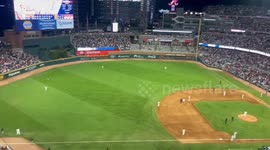 Braves fans rain beer cans on field during game at Truist Park