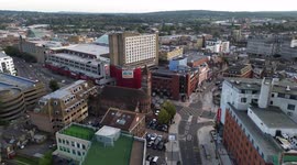 Aerial flight Watford Junction Station to Town Center Atria Next YMCA One way
