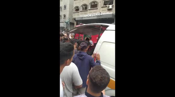 Injured rushed into ambulances after Israeli strike on Gaza's Jabalia refugee camp