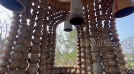 Stunning bell tower made from 7,500 jars in northeast Thailand