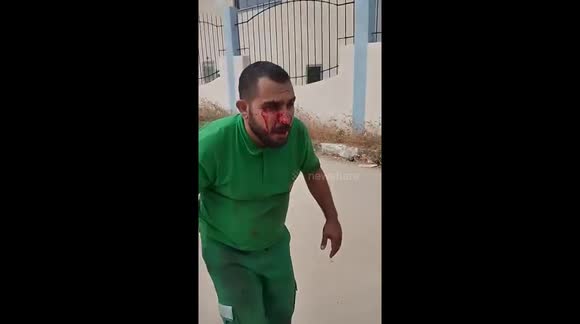 An Israeli air strike targeted Palestinian ambulances east of Gaza City.