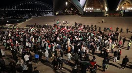 Palestinians and their supporters protest in Sydney, Australia