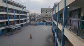 People displaced to UNRWA schools west of Khan Yunis, Palestine