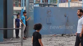 Palestinians take shelter in schools as Israeli bombards Gaza