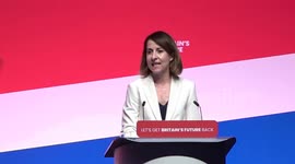 Liz Kendall addresses Labour Party conference in Liverpool, UK