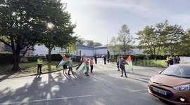 *NEW VIDEO* Pro-Palestinian protesters target Leicester drone factory they accuse of supplying weapons to Israel