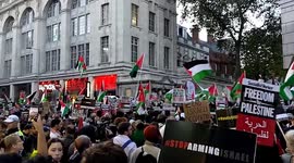 Hundreds rally in London to support Palestine following Hamas attacks on Israel and air strikes on Gaza in response
