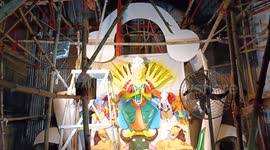 Durga Puja Pandal preparation in Kolkata, West Bengal, India
