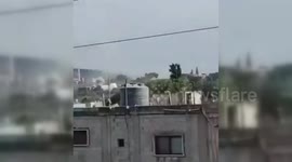 Explosions and columns of smoke seen from Lebanon