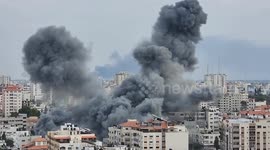 Israeli airstrikes dominate Gaza's skyline