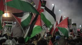 Hundreds rally in support of Palestine outside Embassy of Israel in London