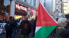 Huge pro-Palestine protest outside Israeli Embassy in London condemns Hamas and demands freedom for Palestine