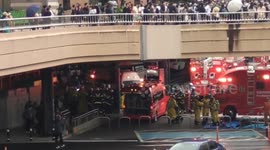 Emergency response at Sendai Station after chemical incident on Tokyo-bound bullet train