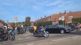 Hundreds of bikers line streets in tribute to veteran killed in a hit-and-run crash