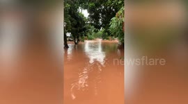 Severe floods swamp village in northern Thailand
