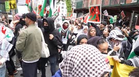 Rally and march for and against terrorist attack on Israel by Hamas in NY, USA