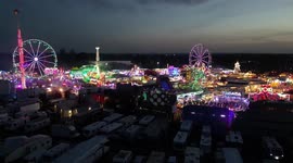 Aerial footage of Hull Fair 2023 in UK