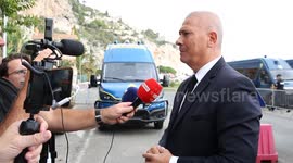 Prefect of Alpes-Maritimes Hugues Moutouh visits French-Italian Border in Menton, France