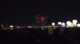 People Watch Drone Show at 2023 International Balloon Fiesta in Albuquerque, NM, USA