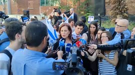 United by Israel in front of its Embassy in Madrid on October 10, 2023. The Federation of Jewish Communities of Spain, along with many other Jewish and non-Jewish organizations in Spain, called for a rally in solidarity and support for the Israeli people.