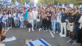 Pro-Israeli rally on front of nation's Embassy in Madrid, Spain