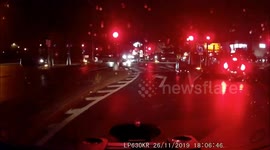 Belgium cyclist runs red and causes traffic chaos