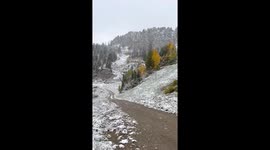 Winter wonderland: Lake Solitude's snowy serenity