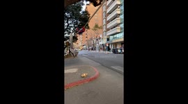 A Web-Swinging Street Performance in Argentina