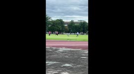 Ruff-aldo! Stray dog joins schoolboys in football game