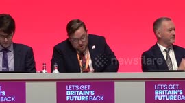 Shadow transport secretary Louise Haigh addresses Labour Party Conference in Liverpool, UK