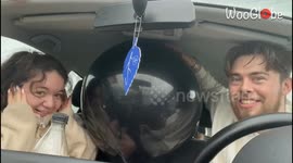 Chaotic couple do the gender reveal of upcoming baby inside their car *Wholesome*