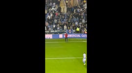 Tennis balls thrown at pitch-invading Swindon supporter who taunted Reading fans