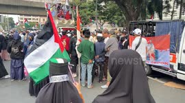 Protest to support Palestine in front of US Embassy in Jakarta, Indonesia