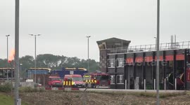Damaged Luton Airport car park in Luton, UK