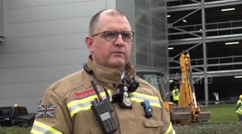 Chief fire officer press conference after London Airport car park fire in Luton, UK
