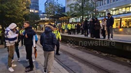 'Learn some history!' Police intervene as pro-Palestine and pro-Israel groups clash in Manchester