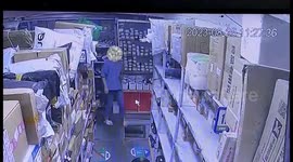 Terrifying moment Chinese woman fell through 2.8-metre hole at delivery pick-up station