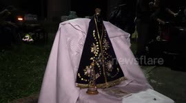 Pilgrims walk along highways to worship Our Lady of Aparecida in Sao Paulo, Brazil