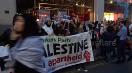 Protesters in London demand to End Apartheid and Free Palestine amid major conflict in the Middle East