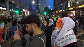 Muslim prayer at pro-Palestine protest in London amid Israel - Hamas conflict in the Middle East