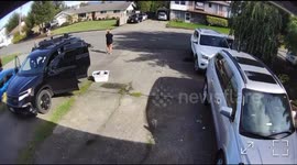 Kid Uses Car Door To Brake