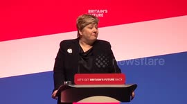 Emily Thornberry speaks about online stalkers at the conference in Liverpool, UK