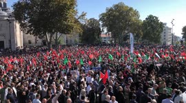 Turkish public gathers in droves to protest Israeli siege in Gaza