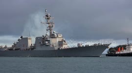 USS Paul Ignatius is an Arleigh Burke-class destroyer of the United States Navy arrives in Plymouth uk